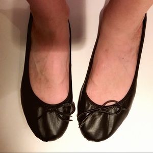 Black Leather Comfy Ballet Flats SZ 11